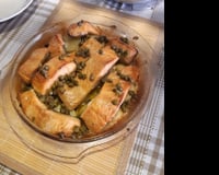 Salmão com molho de alcaparras