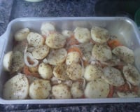 Filé de merluza com batata ao forno