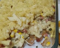 Macarrão ao forno com bacon e mussarela