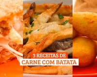 Carne com batata e queijo