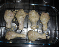 Coxa de frango assada com batatas