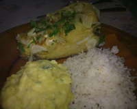 Pure de mandioquinha com creme de leite