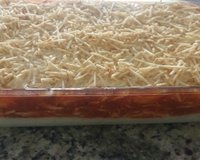 Batata recheada em travessa