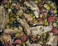 Costelinha de porco com quiabo