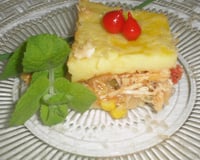 Polenta recheada com frango