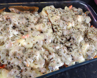 Batatas gratinadas com bacon