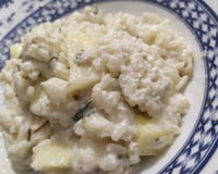 Risoto de frango com creme de leite