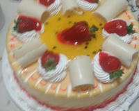 Bolo de maracujá recheado com mousse de maracujá