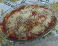 Gratinado de batata com presunto e queijo