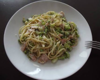 Macarrão de brócolis e Bacon com Molho Branco