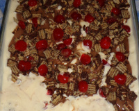 Sobremesa de sorvete com chocolate