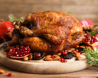 Peru especial de Natal com ervas finas e frutas