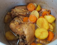 Frango com cenoura e batata na pressão