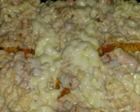 Macarrão com linguiça de frango e calabresa