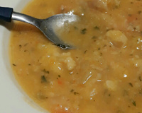 Sopa com peixe e aveia