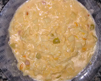 Macarrão com frango na panela de pressão