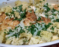 Filé de frango com couve flor ao forno