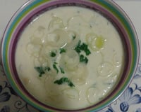 Creme de palmito com alho poró