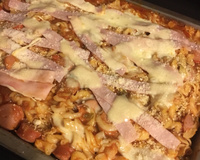 Macaronada ao molho de hot-dog no forno