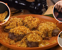 Almoço de uma panela só em 20 minutos: carne, molho e farofa de cebola, uma perfeição!