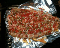 Salmão assado na churraqueira