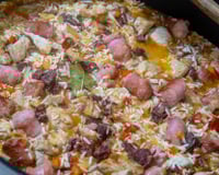 Arroz carreteiro delícia (com sobras de churrasco)