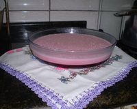 Gelatina com creme rosado