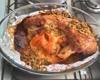 Capa de filé recheada com bacon e mussarela ao molho de ervas finas