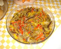 Salada de berinjela e pimentão