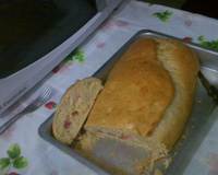 Pão de cebola e calabresa