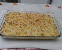 Arroz de forno com requeijão e queijo