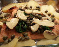 Salmão com molho de alcaparras