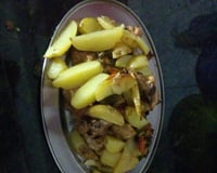 Frango assado com batata