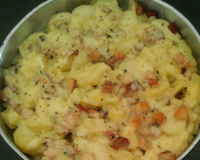 Batatas gratinadas com bacon