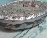 Pavê mousse de morango e chocolate da Taí