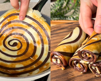 Panqueca mesclada de dois sabores: a opção mais bonita e deliciosa para o seu lanche da tarde