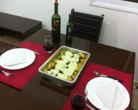 Contra-filé ao forno com pasta de alho