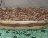 Pavê de pêssego com chocolate