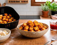 Parece petisco de bar, mas essa pipoquinha de queijo coalho do TudoGostoso é caseira e feita na airfryer