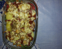 Batatas gratinadas com bacon