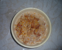 Frango com creme de cebola