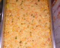 Arroz de forno com requeijão e queijo