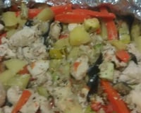 Papelote de frango com legumes