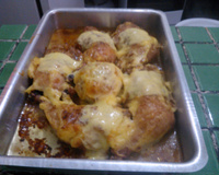 Frango assado com creme de cebola e maionese