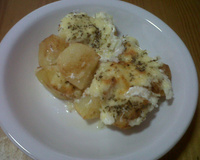 Batata corada e gratinada