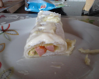 Tapioca com molho de salsicha no forno