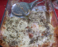 Bife à parmegiana com purê