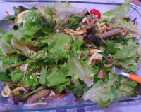 Salada crocante ao molho de mostarda e mel