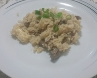 Risoto de filé mignon com queijo parmesão