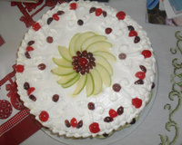 Bolo com cobertura de marshmallow